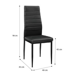 Maasix WGBS Magasfényű Fehér-Fekete 4 személyes étkezőszett Fekete Coleta székekkel