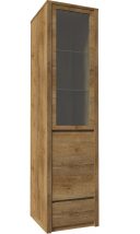   Montana W1D 1 vitrines ajtós kombinált szekrény  Sötéttölgy