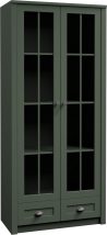   Provance W2S Green Üvegajtós vitrines szekrény, kétajtós  Zöld