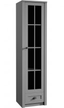   Provance W1S Grey Vékony magas üvegajtós szekrény  Szürke