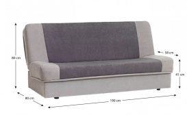 ARTSON nyitható kanapé 190x120 Szürke - Sötétszürke márványmintás szövettel