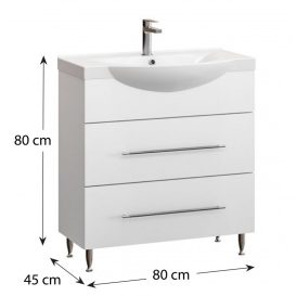 Luna S30 fürdőszobai szett 80 cm-es Fidelia alsószekrénnyel, mosdóval