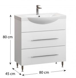 Luna S33 fürdőszoba bútor szett Fidelia80 alsószekrény mosdóval