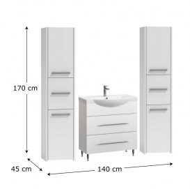Luna S33 fürdőszoba bútor szett Fidelia80 alsószekrény mosdóval