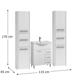 Luna S33 fürdőszoba bútor szett Montano alsószekrény mosdóval