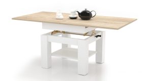 CASSINO Bővíthető/magasítható asztal Sonoma-fehér
