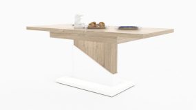 CASSINO Bővíthető design dohányzóasztal Sonoma-fehér