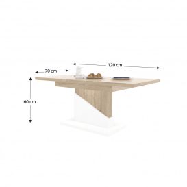 CASSINO HEX Bővíthető Kanapé étkezőasztal 120-160 cm Sonoma-fehér