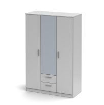 NOKO-SINGA 82 Gardróbszekrény 3 ajtós tükrös Fehér