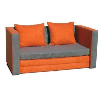 Kinyitható kanapé, narancssárga/szürke, KATARINA NEW