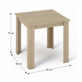Étkezőasztal, tölgy sonoma, 80x80 cm, KRAZ
