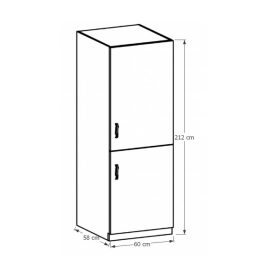 SICILIA D60ZL Beépített hűtőhöz való szekrény jobbos DIÓ