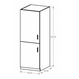 SICILIA D60ZL Beépített hűtőhöz való szekrény balos DIÓ