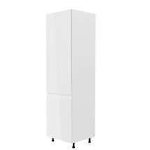   Hűtő beépítő szekrény, fehér/fehér extra magasfényű, balos, AURORA D60ZL