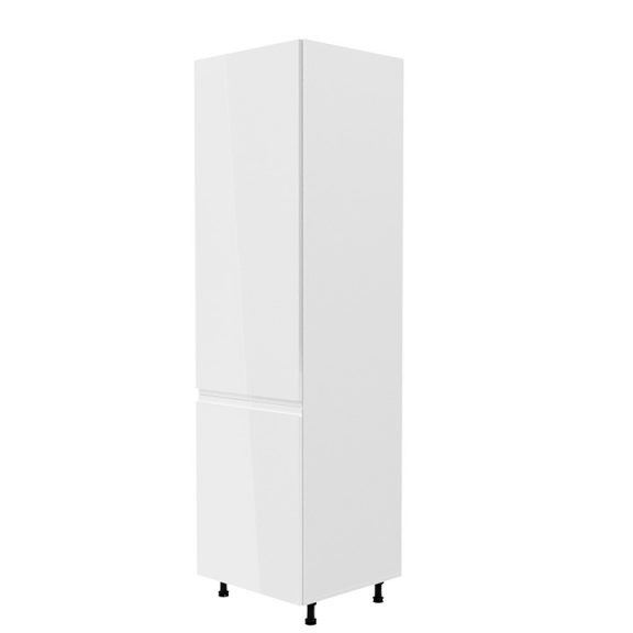 Hűtő beépítő szekrény, fehér/fehér extra magasfényű, balos, AURORA D60ZL