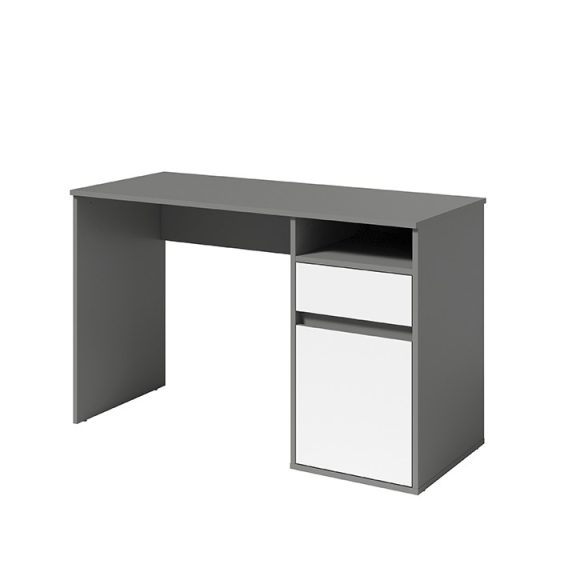 PC asztal, sötétszürke-grafit/fehér, BILI