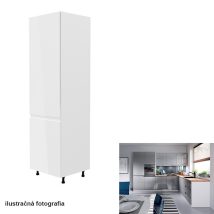 Dulap frigider, alb/gri foarte lucios, stanga, AURORA D60R
