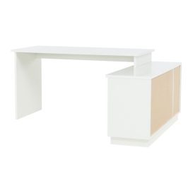 íróasztal, fehér/szürke, DALTON 2  NEW VE 02