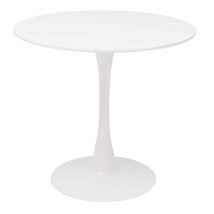   Étkezőasztal, kerek, fehér, matt, átmérő 80 cm, REVENTON
