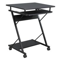   Mozgatható számítógépasztal/Gamer asztal kerekekkel, fekete, TARAK