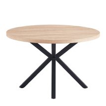   Étkezőasztal, sonoma tölgy/fekete, átmérő 120 cm, MEDOR