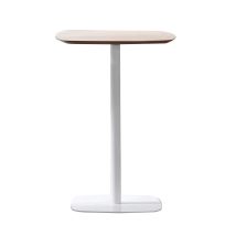 Bárasztal, tölgy/fehér, MDF/fém, átmérő 60 cm, HARLOV